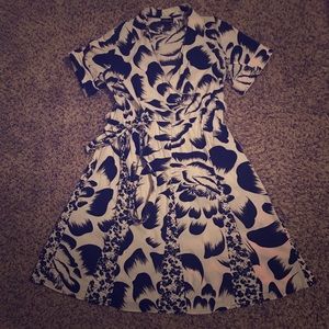 Lovely Floral Black & White Lane Bryant Dress